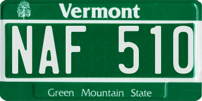 VT license plate NAF510