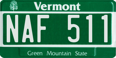 VT license plate NAF511