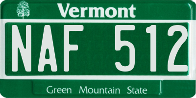 VT license plate NAF512