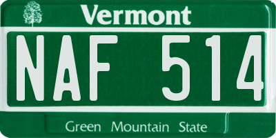 VT license plate NAF514