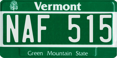 VT license plate NAF515