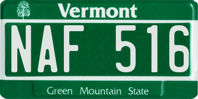 VT license plate NAF516