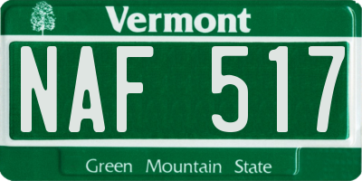 VT license plate NAF517