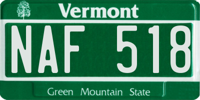 VT license plate NAF518