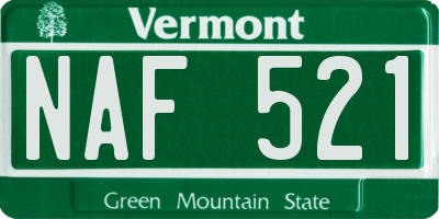 VT license plate NAF521