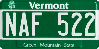 VT license plate NAF522