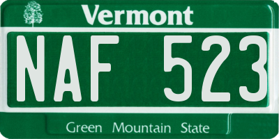 VT license plate NAF523