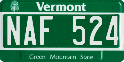 VT license plate NAF524