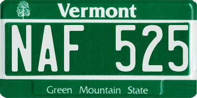 VT license plate NAF525