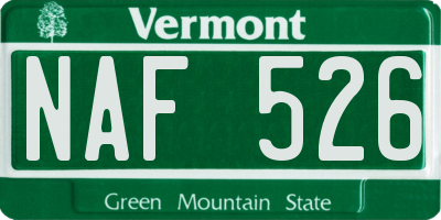 VT license plate NAF526