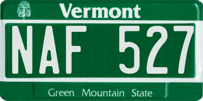VT license plate NAF527