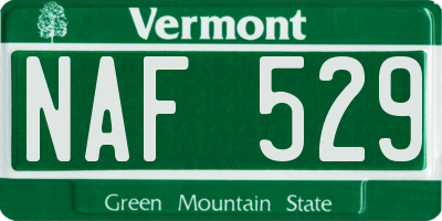VT license plate NAF529