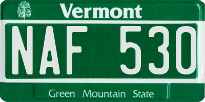 VT license plate NAF530