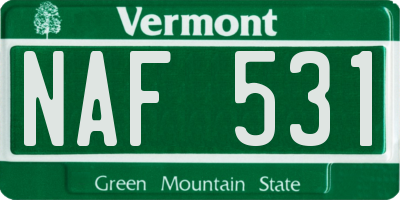 VT license plate NAF531