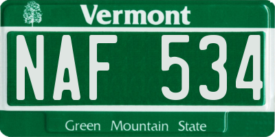 VT license plate NAF534