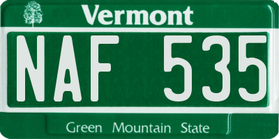 VT license plate NAF535