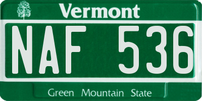 VT license plate NAF536