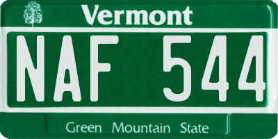 VT license plate NAF544