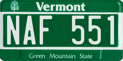 VT license plate NAF551