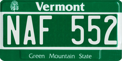 VT license plate NAF552