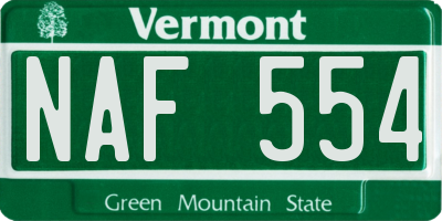 VT license plate NAF554