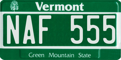 VT license plate NAF555