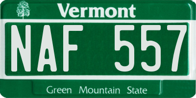 VT license plate NAF557
