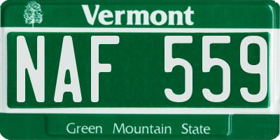 VT license plate NAF559