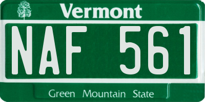 VT license plate NAF561