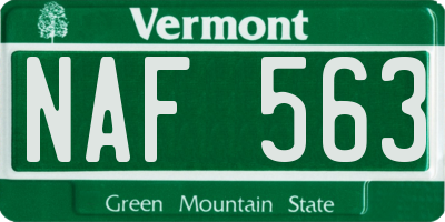 VT license plate NAF563