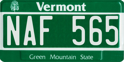 VT license plate NAF565
