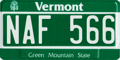 VT license plate NAF566