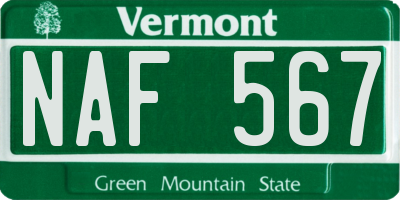 VT license plate NAF567