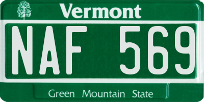 VT license plate NAF569