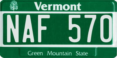 VT license plate NAF570