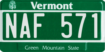 VT license plate NAF571