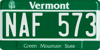 VT license plate NAF573