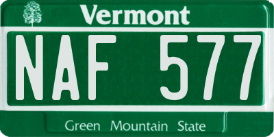 VT license plate NAF577
