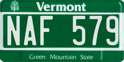 VT license plate NAF579