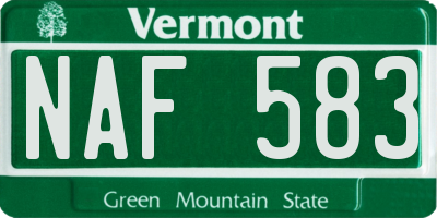 VT license plate NAF583
