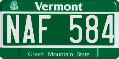 VT license plate NAF584