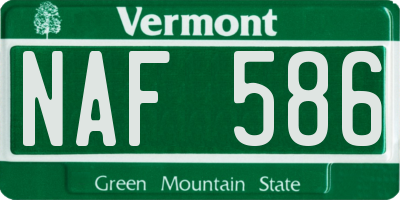 VT license plate NAF586