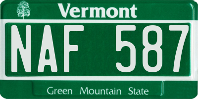 VT license plate NAF587