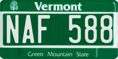 VT license plate NAF588