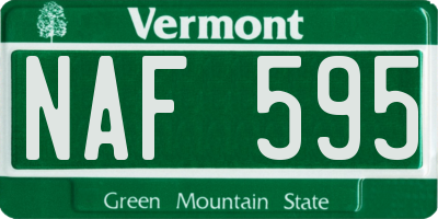 VT license plate NAF595