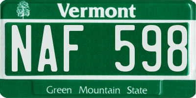 VT license plate NAF598