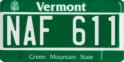 VT license plate NAF611
