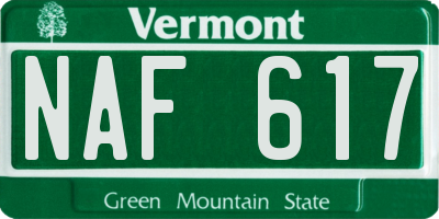VT license plate NAF617