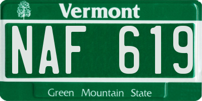 VT license plate NAF619