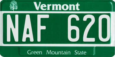 VT license plate NAF620